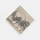 Zwei Kampfstiere (von Paulus Potter) Serviette (Ecke)