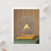 Zwei Kanaren in einem Käfig (von Antonio Donghi) Karte (Vorderseite/Rückseite Beispiel)