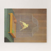 Zwei Kanaren in einem Käfig (von Antonio Donghi) Puzzle (Horizontal)