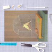 Zwei Kanaren in einem Käfig (von Antonio Donghi) Seidenpapier (Handwerk)