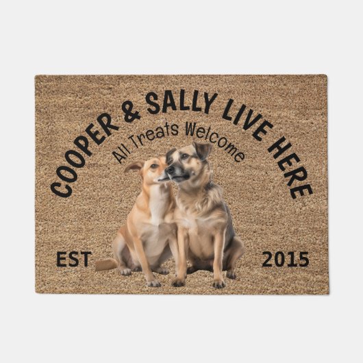 Zwei Kangal Shepherds Personalisierter Hund Lover Fußmatte (Vorderseite)