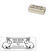 Zwei Kaninchen - Dieses Buch gehört zu (Ex Libris) Gummistempel (Stempel)