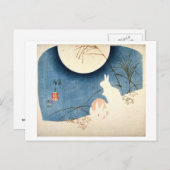 Zwei Kaninchen im Pampas-Gras Postkarte (Vorne/Hinten)