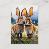 Zwei Kaninchen in einer Bergwiese individuell anpa Visitenkarte (Vorderseite)