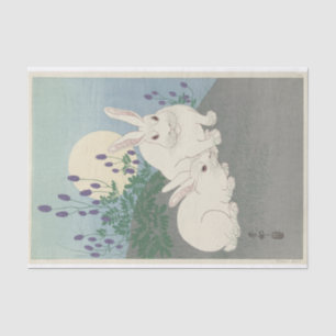 Zwei Kaninchen in voller Größe von Ohara Koson Seidenpapier