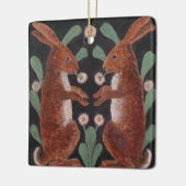 Zwei Kaninchen Keramikornament (Links)