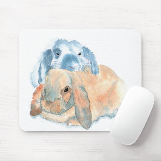 Zwei Kaninchen Mousepad (Mit Mouse)