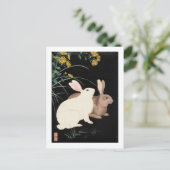 Zwei Kaninchen nachts Postkarte (Stehend Vorderseite)