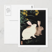Zwei Kaninchen nachts Postkarte (Vorne/Hinten)