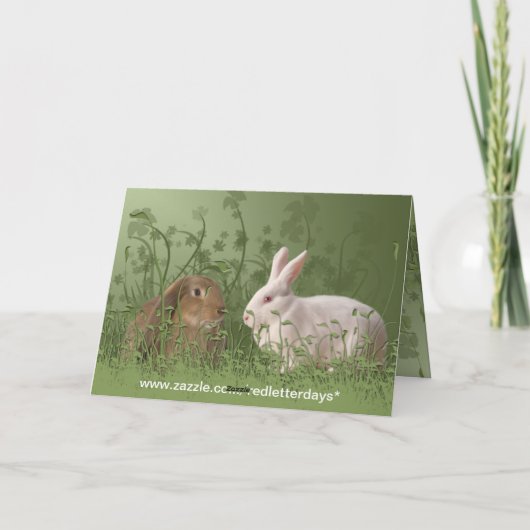 Zwei Kaninchen Osterkarte Feiertagskarte (Rückseite)