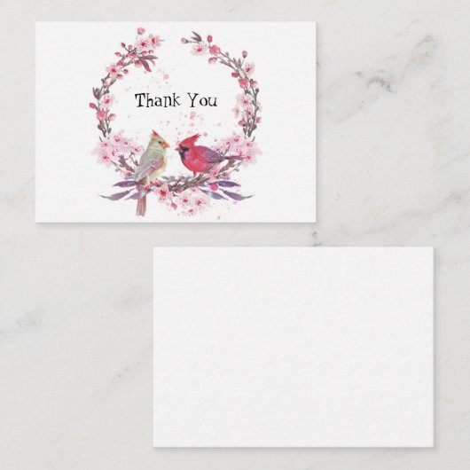 Zwei Kardinal Danke Karte (Vorne/Hinten)