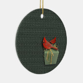 Zwei Kardinäle Keramik Ornament (Rechts)