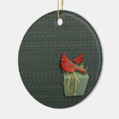 Zwei Kardinäle Keramik Ornament (Links)