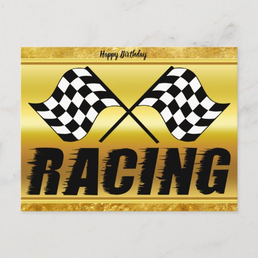 Zwei karierte Rennfahnen für den Wettbewerb gewinn Postkarte (Vorderseite)