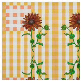 Zwei Karierte Sonnenblumen Stoff