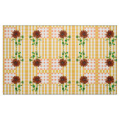 Zwei Karierte Sonnenblumen Stoff (Fat Quarter (45,7 x 55,9 cm))