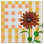 Zwei Karierte Sonnenblumen Stoff (Nahaufnahme)