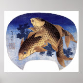 Zwei Karpfen, Hokusai Poster (Vorne)