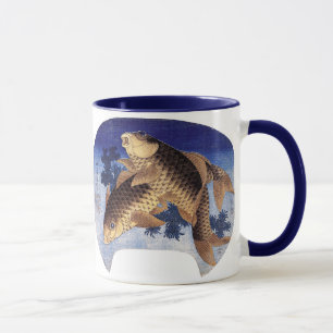 Zwei Karpfen, Hokusai Tasse