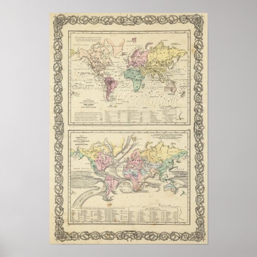 Zwei Karten der Welt Poster (Vorne)