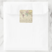 Zwei Karten der Welt Quadratischer Aufkleber (Tasche)