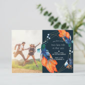 Zwei Karten mit weniger Fischen Save the Date (Stehend Vorderseite)