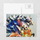 Zwei Karusselpferde schließen Postkarte (Vorne/Hinten)