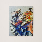 Zwei Karusselpferde schließen Puzzle (Vertikal)