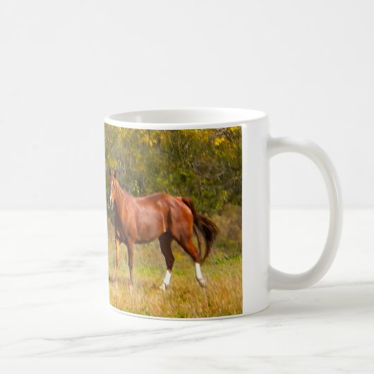 Zwei Kastanien-Pferde im Fall Kaffeetasse (Rechts)