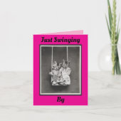 Zwei Kätzchen auf einer Swing Card Karte (Vorderseite)