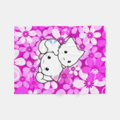 Zwei Kätzchen auf rosa Hintergrund Fleecedecke (Vorderseite (Horizontal))