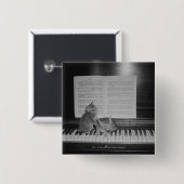 Zwei Kätzchen, die auf Klaviertastatur durch Blatt Button (Vorne & Hinten)