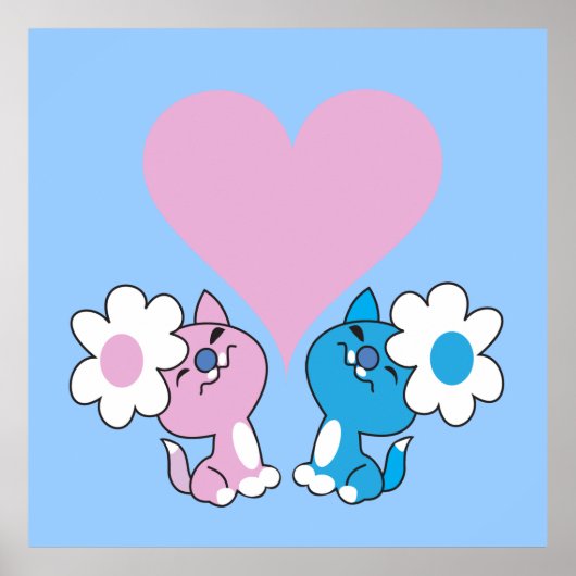 Zwei Kätzchen in Liebe Poster (Vorne)