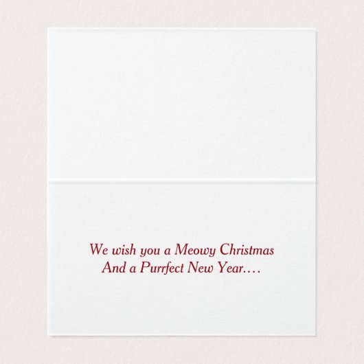 Zwei Kätzchen in Weihnachtsmannmützen Frohe Weihna (Innenseite Aufgefaltet)