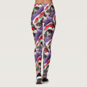 Zwei Kätzchen in Weihnachtsmannmützen Frohe Weihna Leggings (Rückseite)