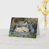 Zwei Kätzchen | Julius Adam the Younger Karte (Gelbe Blume)