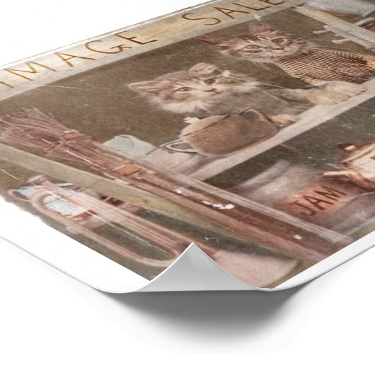 Zwei Kätzchen mit Rummage-Verkauf Poster (Ecke)