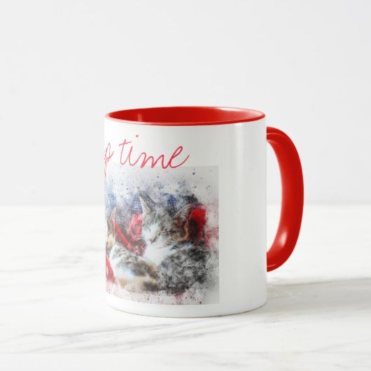 Zwei Kätzchen Nickerchen Zeit Tasse (VorderseiteRechts)
