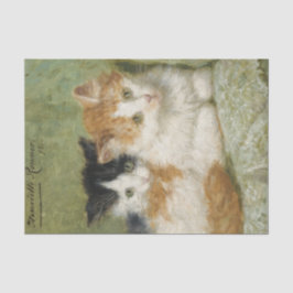 Zwei Kätzchen sitzen auf einem Kissen von Ronner-K Seidenpapier