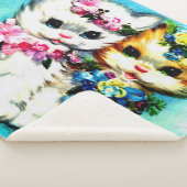 zwei Kätzchen und viele Blume Sherpadecke (3/4)