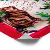 Zwei Kätzchen und Weihnachten Holly Poster (Ecke)