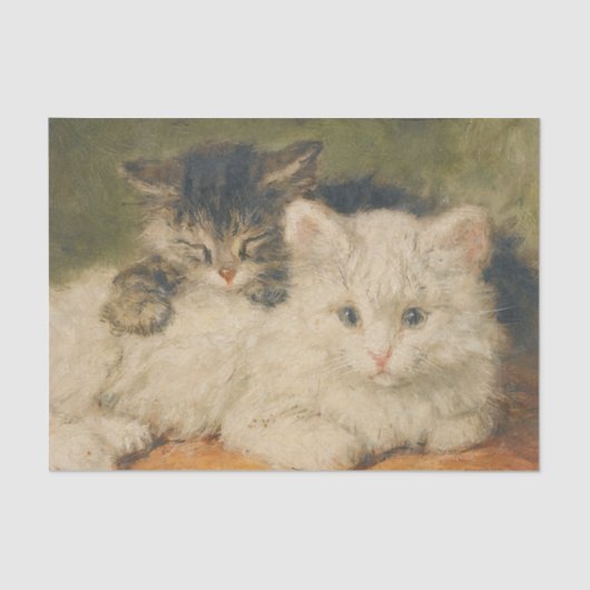 Zwei Kätzchen von Henriette Ronner Knip Seidenpapier (Vorderseite)