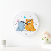Zwei Kätzchen Wall Clock Große Wanduhr (Zuhause)