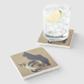 Zwei Katzen, 1894 Steinuntersetzer (Seitenansicht)