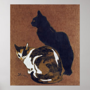 Zwei Katzen, Alexandre Steinlen Poster