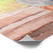 Zwei Katzen am Fenster Landschaftliche Blume Poster (Ecke)