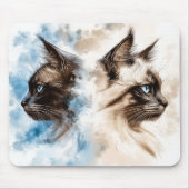 Zwei Katzen Aquarell Mousepad (Vorne)