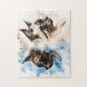 Zwei Katzen Aquarell Puzzle (Vertikal)