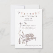 Zwei Katzen auf einem Tier Save the Date Hochzeit Ankündigung (Vorderseite)