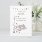 Zwei Katzen auf einem Tier Save the Date Hochzeit Ankündigung (Stehend Vorderseite)